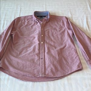 Tommy Hilfiger red long sleeve office shirt